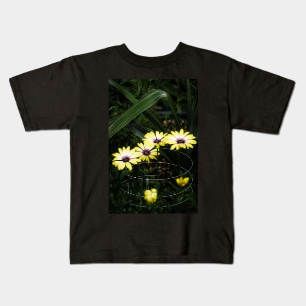 Yellow Cape Marguerite Daisy Geometric Kids T-Shirt by Robtography